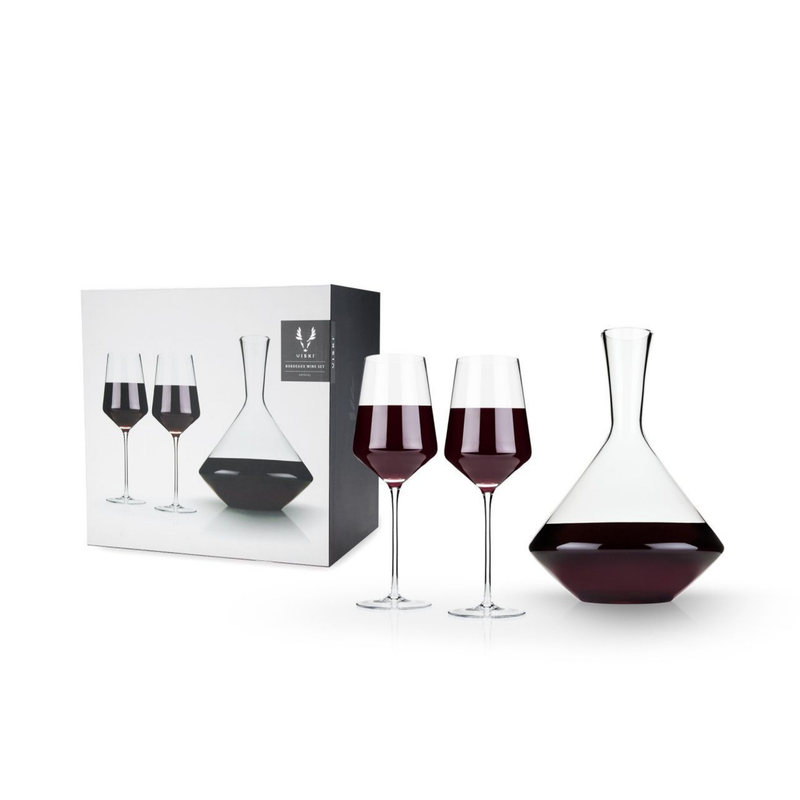 3-Piece Angled Crystal Bordeaux Wine Set