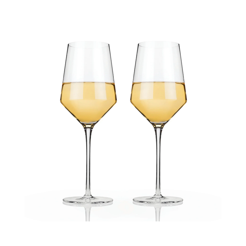 Angled Crystal Chardonnay Glasses