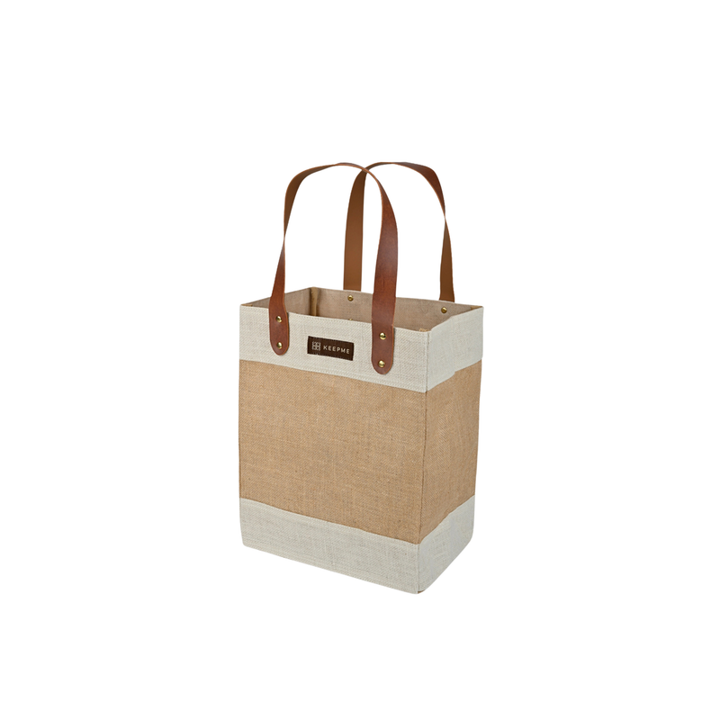 Jute 6 Bottle Beverage Tote