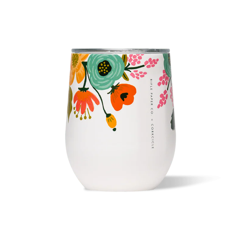 Rifle Paper Co. Stemless Cup Cream Lively Floral